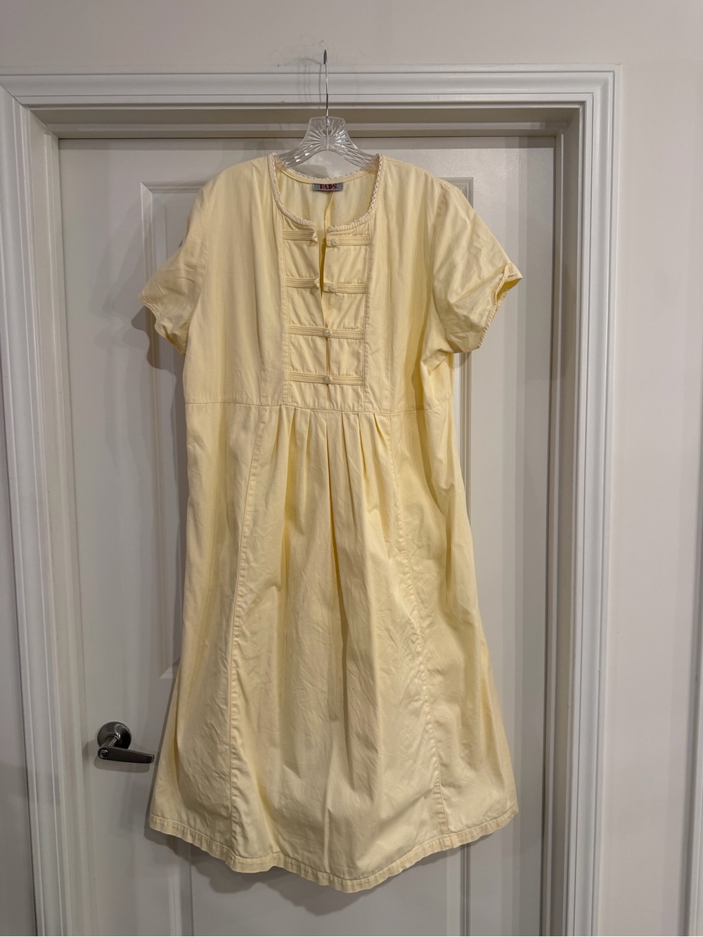 Women's Cream Midi Dress - Lightweight Pleated Front